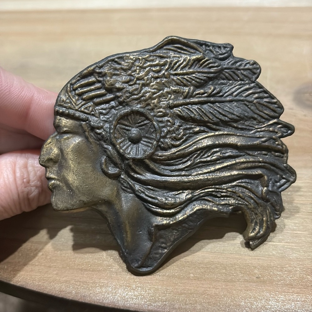 Vintage Native American Brass Buckle